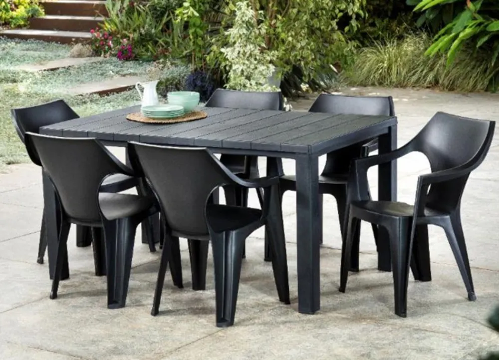 Allibert Gartenstühle^ Monoblock Dante Anthrazit