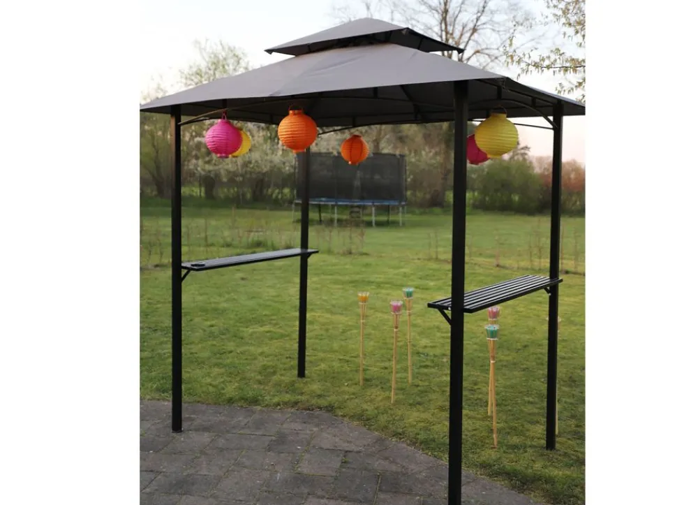 TP Leuchtdeko^Bambus-Fackel Mit Glaseinsatz Und Bunter Wachsfullung 77Cm