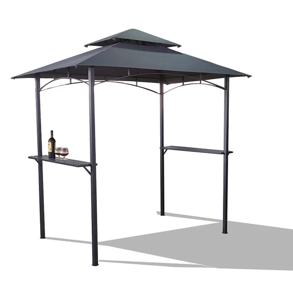 TP Pavillons^Bbq Grill-Pavillon Mit 2 Ablageflachen Anthrazit