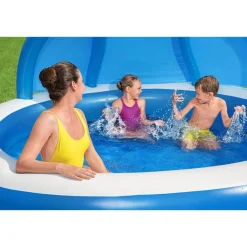 Bestway Planschbecken^ #54337 Family Pool Summer Days Mit Sonnenschutzdach 241X140Cm