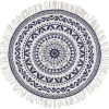 Home Collection Textilien, Decken Und Kissen^Boho-Teppich Mit Fransen 90Cm Natur/Dunkelblau