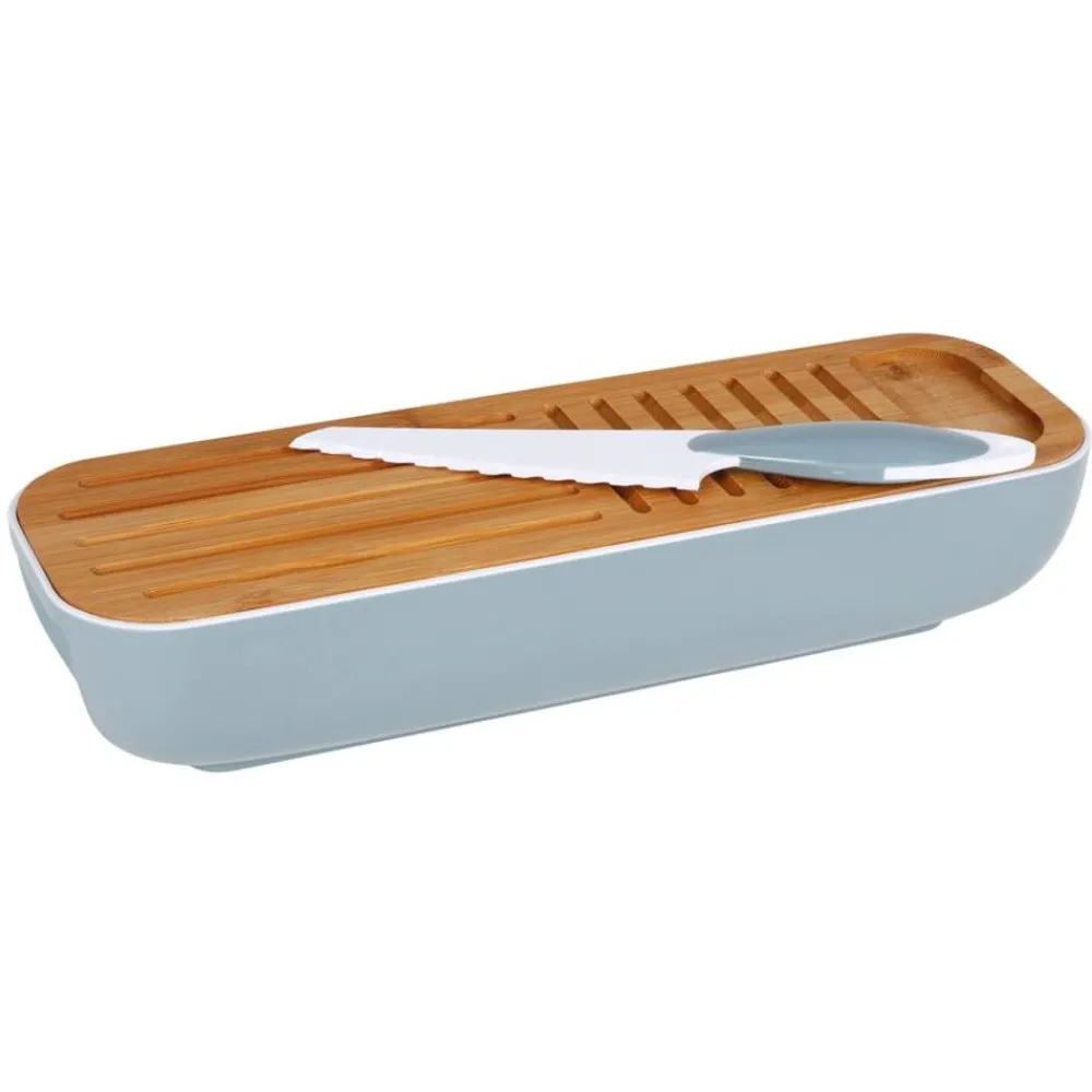 TP Bretter Und Tabletts^Brotkasten-Set Mit Schneidebrett & Brotmesser