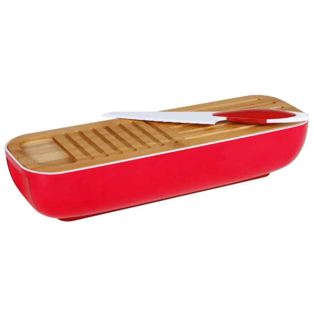 TP Bretter Und Tabletts^Brotkasten-Set Mit Schneidebrett & Brotmesser