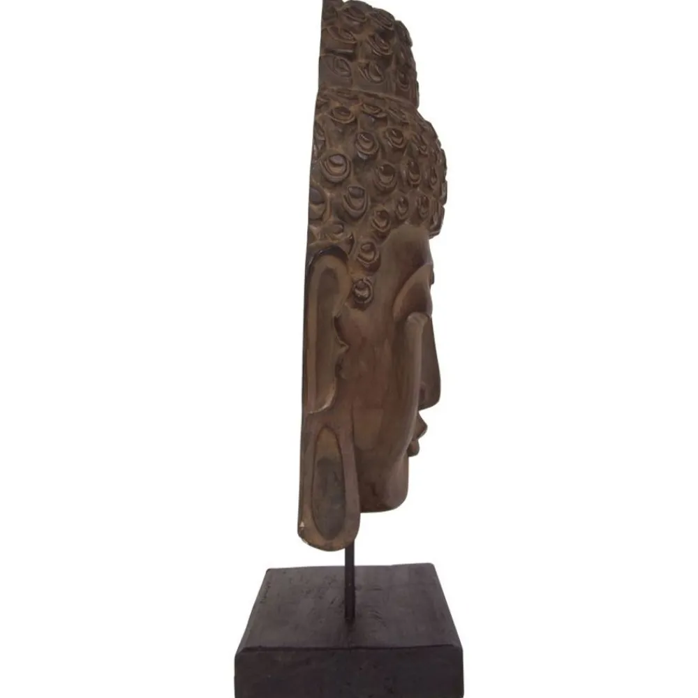 TP Gartenfiguren^Buddha-Maske Aus Albesia-Holz 65Cm
