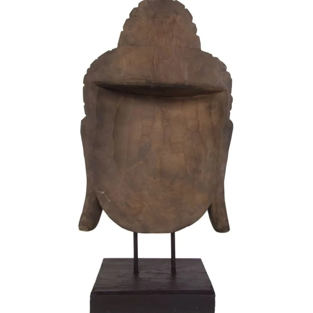 TP Gartenfiguren^Buddha-Maske Aus Albesia-Holz 65Cm