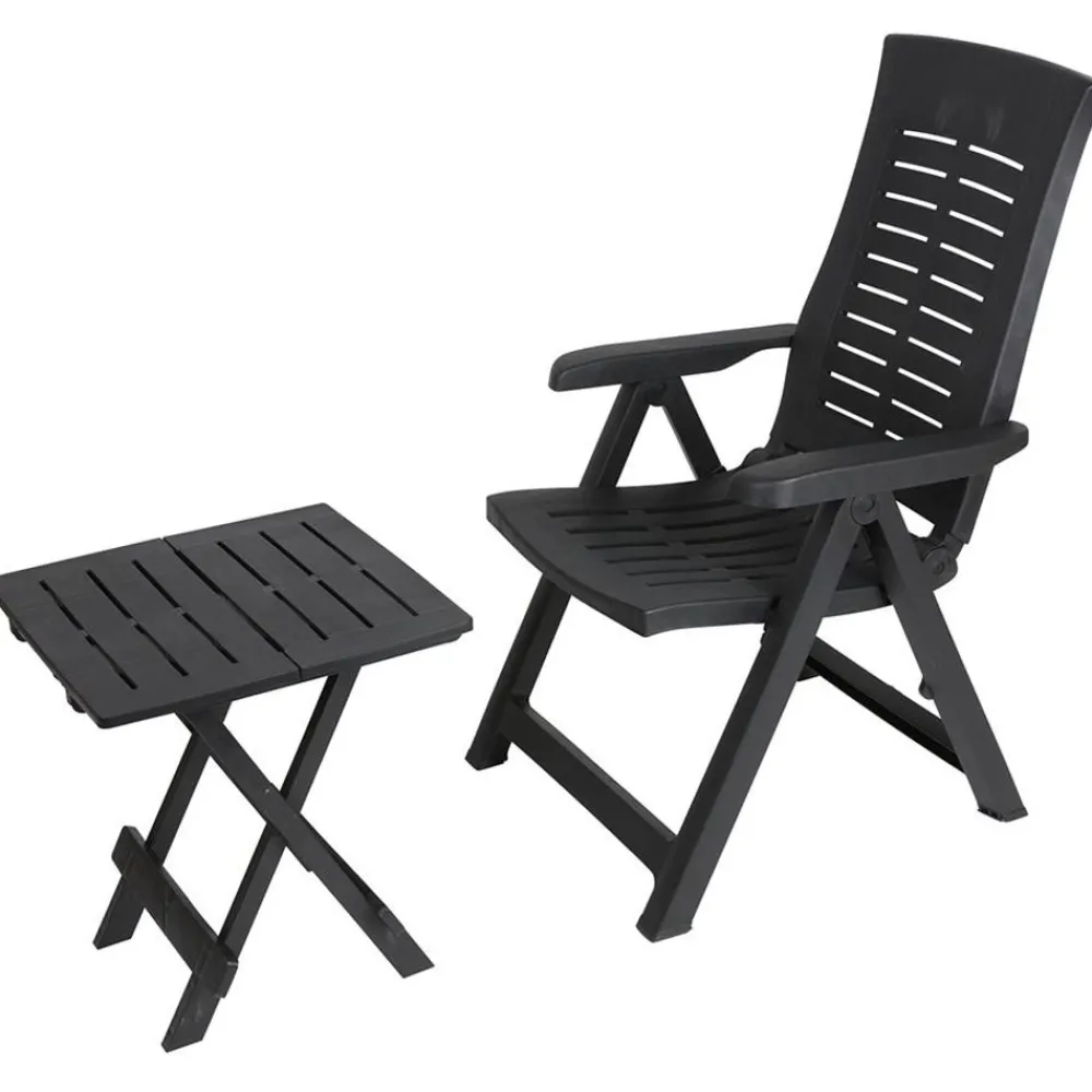 Ipae Progarden Gartentische^Camping-Klapptisch Adige Anthrazit