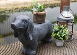 TP Gartenfiguren^Deko-Bank Dackel 74X19X39Cm