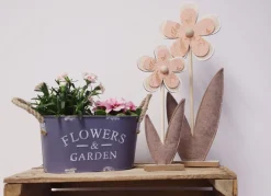 New Home Gartenfiguren^Deko-Blume Aus Filz Und Holz 2Er-Set