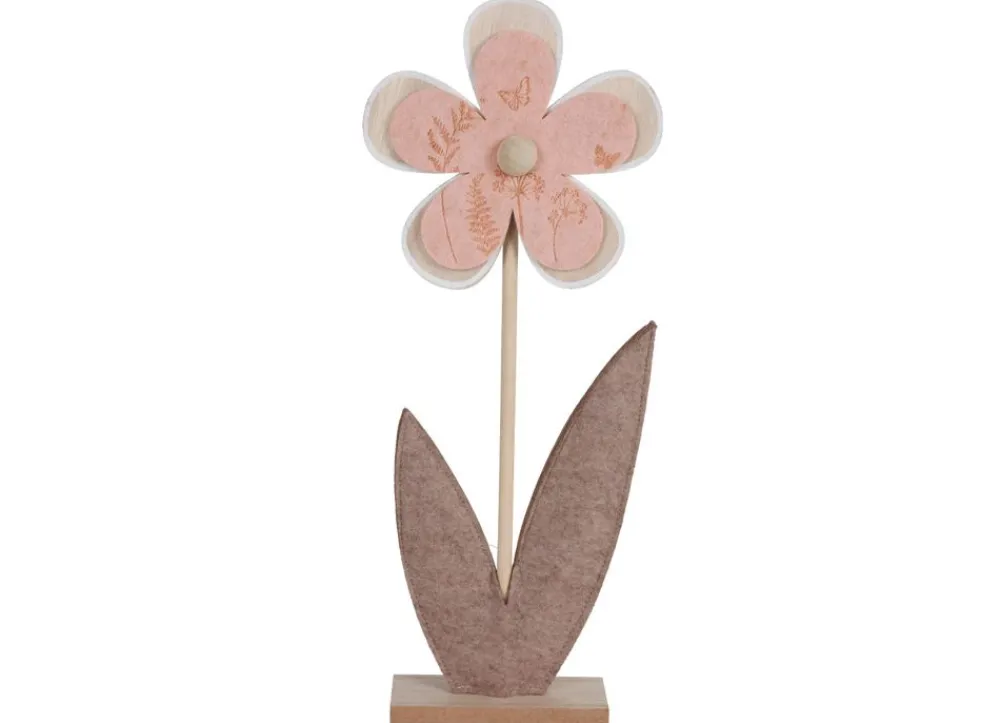 New Home Gartenfiguren^Deko-Blume Aus Filz Und Holz 2Er-Set