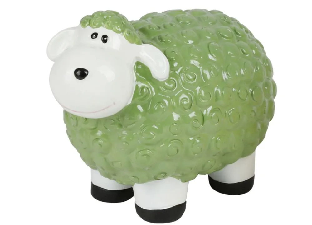 TP Gartenfiguren^Dekofigur Mini-Schaf Grun