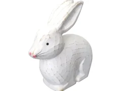 New Home Gartenfiguren^Deko-Hasen White Washed Aus Holz 3-Teilig