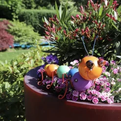 TP Gartenfiguren^Deko-Raupe Aus Metall Bunt 35X18X21Cm