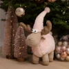 New Home Christmas Weihnachtsfiguren^Deko-Rentier Mit Zipfelmutze 29X24X42Cm Rosa/Beige