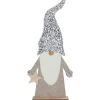 New Home Christmas Weihnachtsfiguren^Deko-Wichtel Aus Holz Mit Pailletten-Zipfelmutze 83Cm Hellgrau