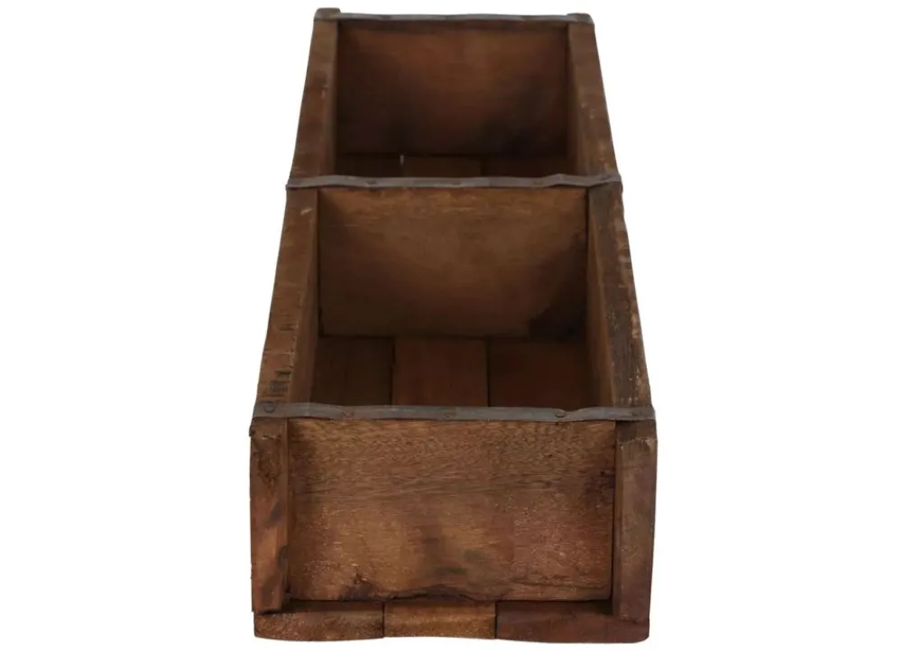 CEPEWA Home Aufbewahrungsboxen^Doppel-Holzkiste In Ziegelform Used-Look 58X8,5X14Cm