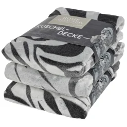 TP Textilien, Decken Und Kissen^Flanell-Kuscheldecke Mit Zebra-Print 150X200Cm