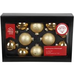 New Home Christmas Weihnachtsbaumkugeln^Glitzerkugeln 12Er-Set 7Cm Gold