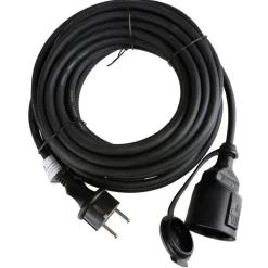 TAS Electronics Zubehör^Gummi-Verlangerungskabel Fur Den Ausenbereich 10 Meter Schwarz