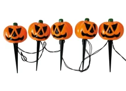 TP Leuchtdeko^Halloween Led-Gartenstecker Mit Timer 5 Leds Warmweis