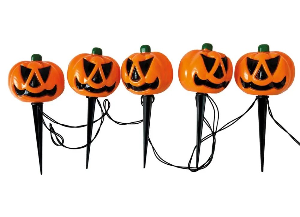 TP Leuchtdeko^Halloween Led-Gartenstecker Mit Timer 5 Leds Warmweis