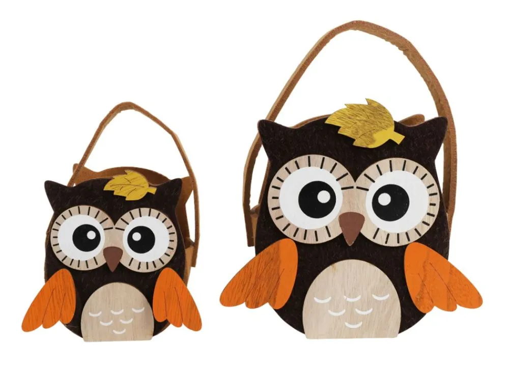 New Home Autumn Körbe Und Taschen^Herbstdeko Filztasche Eule 2Er-Set