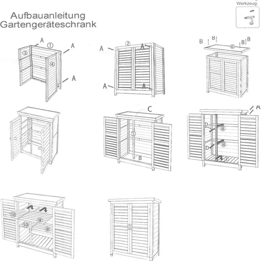 TP Gartenschränke^Holz-Gartengeräteschrank Honey 96Cm