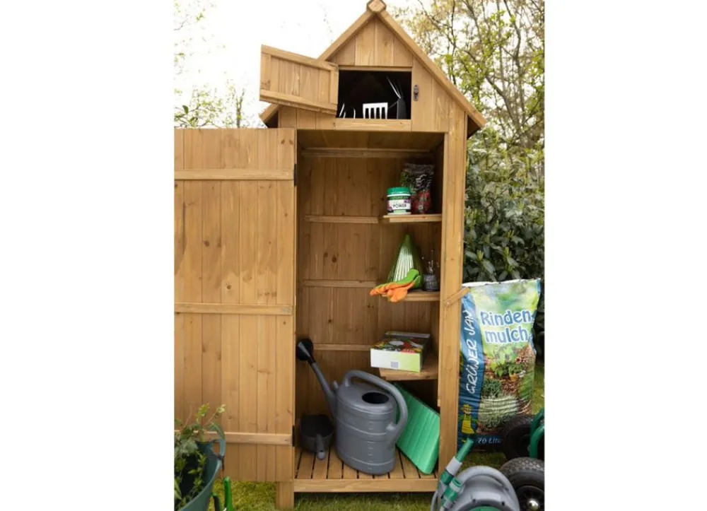 TP Gartenschränke^Holz-Gartenschrank 179Cm Natur
