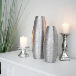 New Home Vasen Und Schalen^Keramik-Vase 12X32Cm Silber