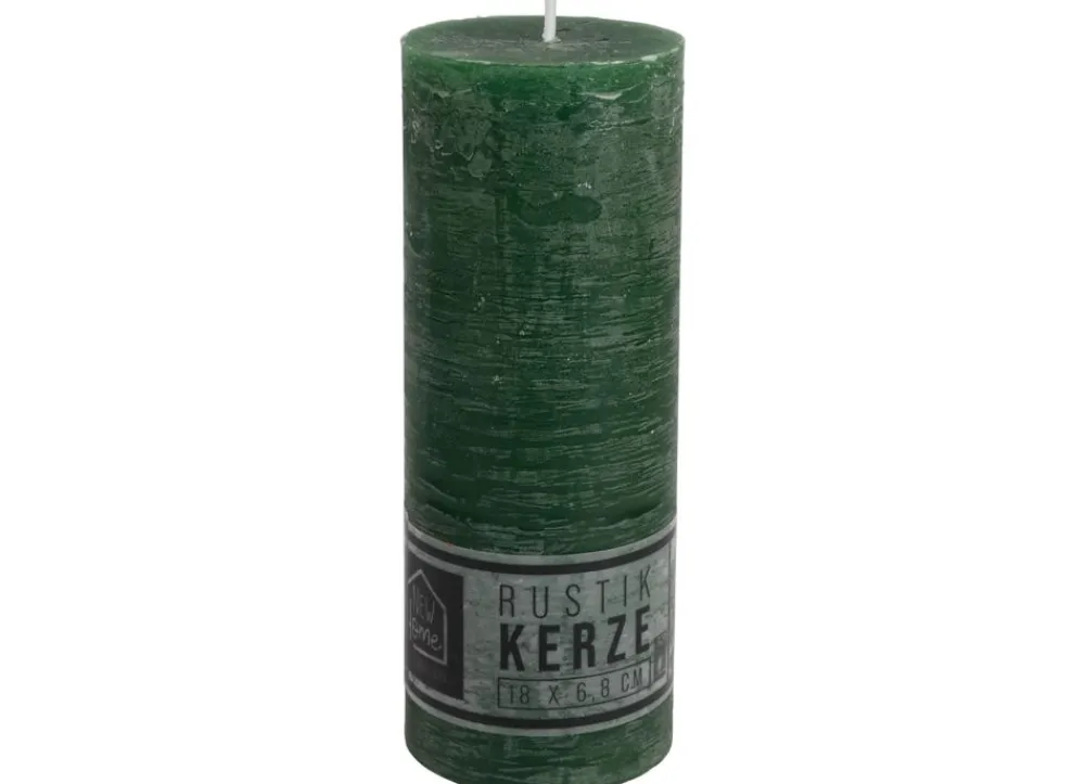 New Home Candlelight Stumpenkerzen^Kerze Rustikal 68X180Mm Dunkelgrun