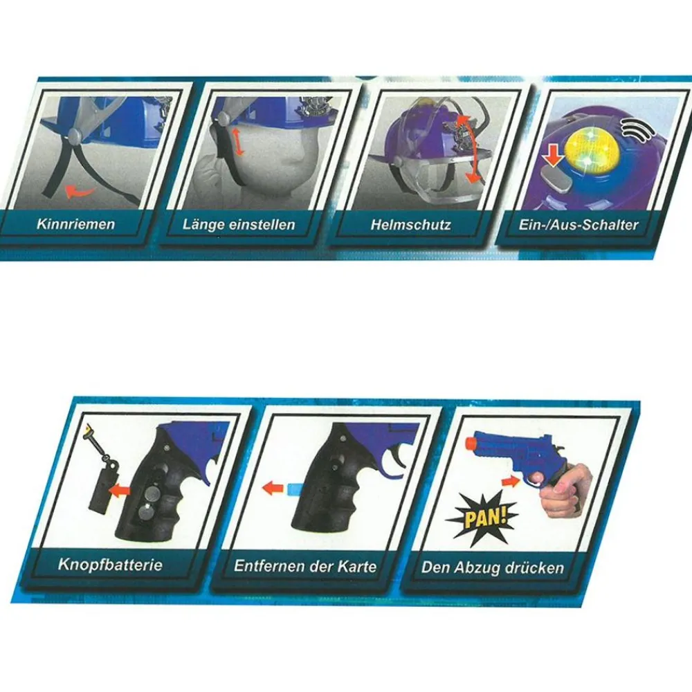 TP Spielzeug Für Drinnen^Kinderkostum Polizei Mit Sound-Helm Und Zubehör