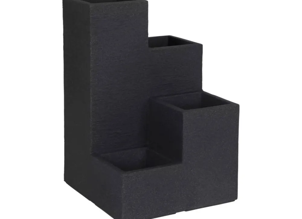 Jelenia Plast Pflanzkübel^Kubus Wendeltreppentopf 40X40Cm Anthrazit