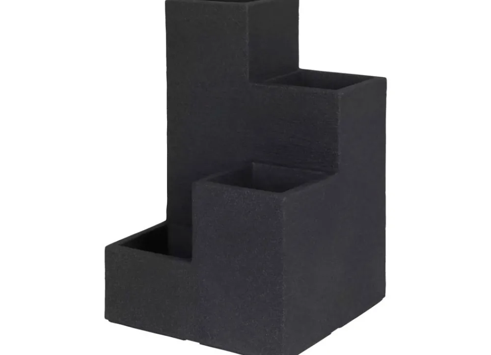 Jelenia Plast Pflanzkübel^Kubus Wendeltreppentopf 40X40Cm Anthrazit