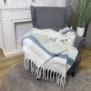 Home Collection Textilien, Decken Und Kissen^Kuscheldecke Mit Fransen 130X150Cm Graugrun