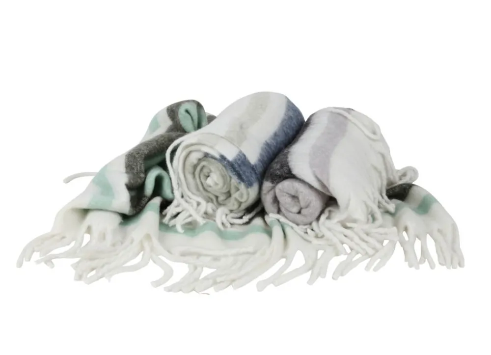 Home Collection Textilien, Decken Und Kissen^Kuscheldecke Mit Fransen 130X150Cm Graugrun