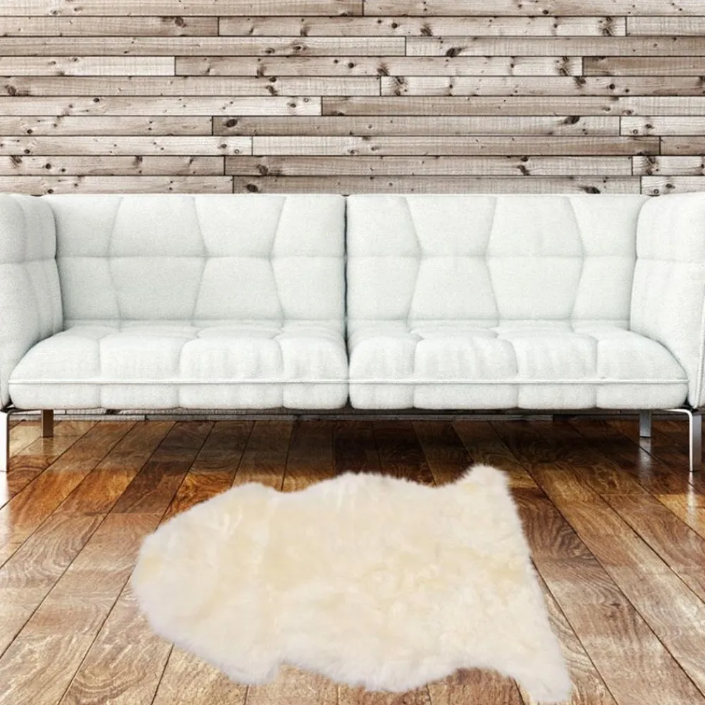 TP Textilien, Decken Und Kissen^Lammfellteppich 90X60Cm Cremeweis