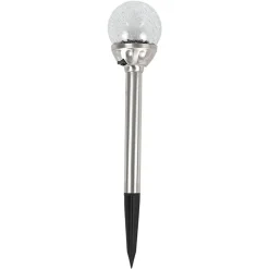 TP Lampen Und Leuchten^Led Solar-Gartenleuchte Mit Crackle-Glaskugel Kaltweis