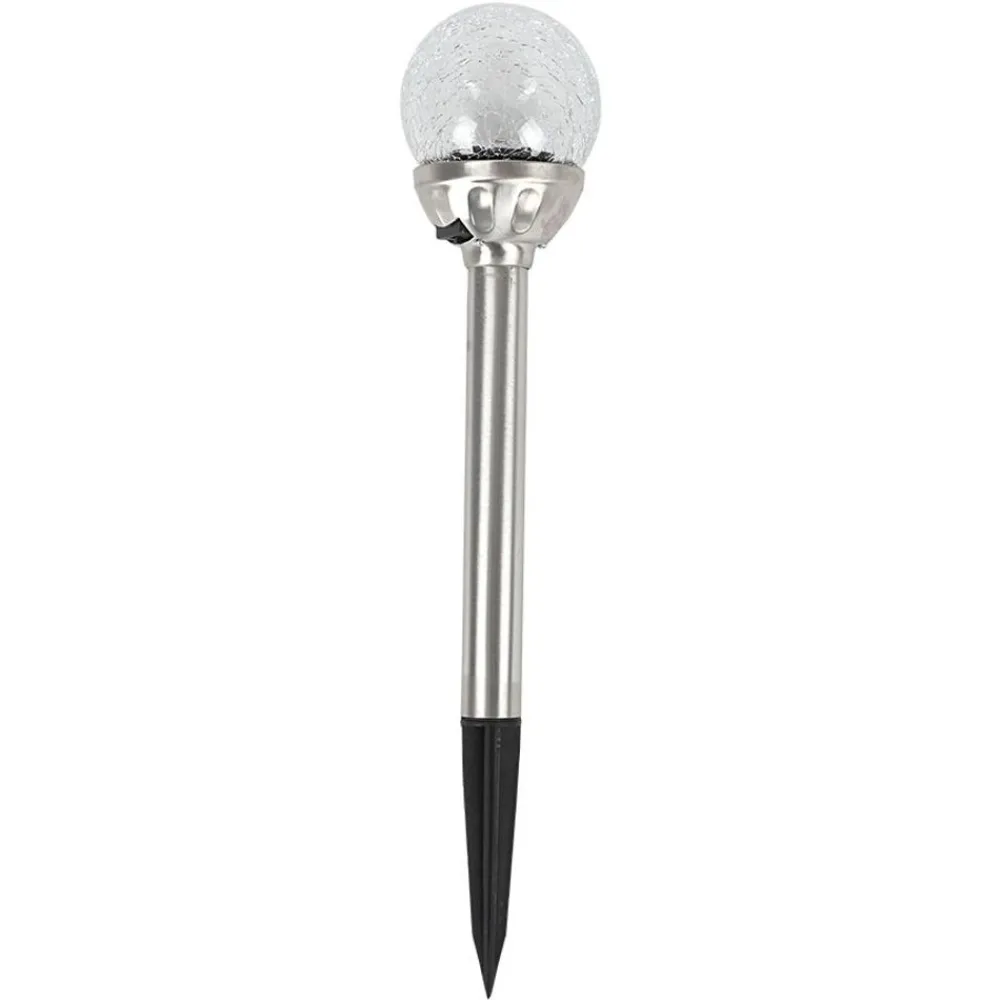 TP Lampen Und Leuchten^Led Solar-Gartenleuchte Mit Crackle-Glaskugel Kaltweis
