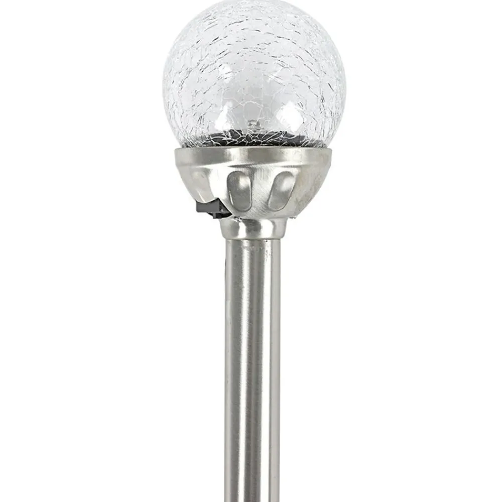 TP Lampen Und Leuchten^Led Solar-Gartenleuchte Mit Crackle-Glaskugel Kaltweis