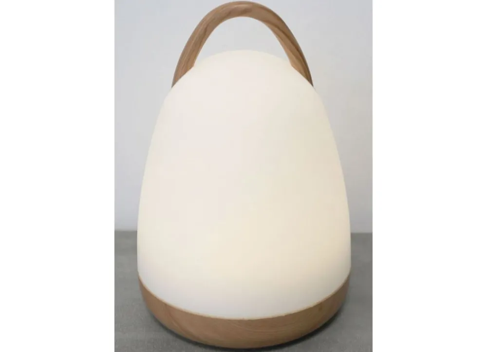 New Home Lampen Und Leuchten^Led-Lampe Mit Griff Und Boden In Holzoptik Outdoor/Indoor 18,5Cm Warmweis