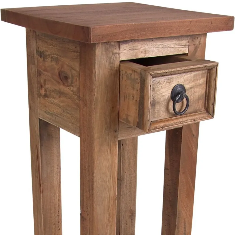 TP Beistelltische^Mahagoni-Beistelltisch 25X66X25Cm Natur