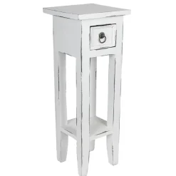 TP Beistelltische^Mahagoni-Beistelltisch 25X25X66Cm Antik-Weis