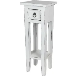 TP Beistelltische^Mahagoni-Beistelltisch 25X25X66Cm Antik-Weis