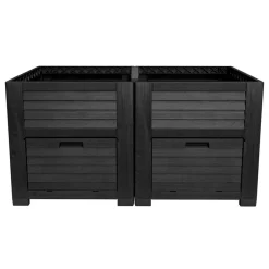 TP Hochbeete^Maxi-Hochbeet Mit 2 Pflanzfachern 150X75X78Cm Anthrazit
