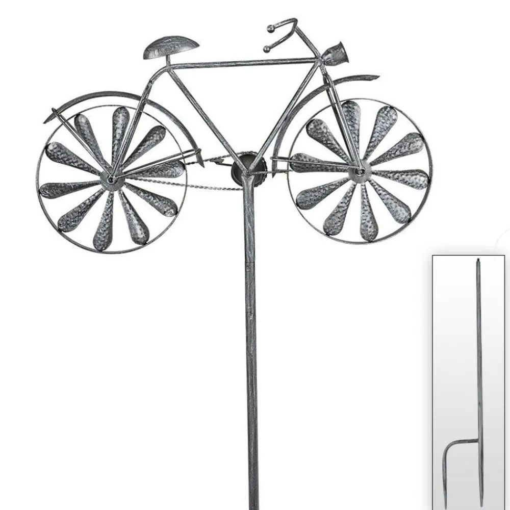 TP Gartenstecker^Metall-Gartenstab Fahrrad 160Cm Silbergrau