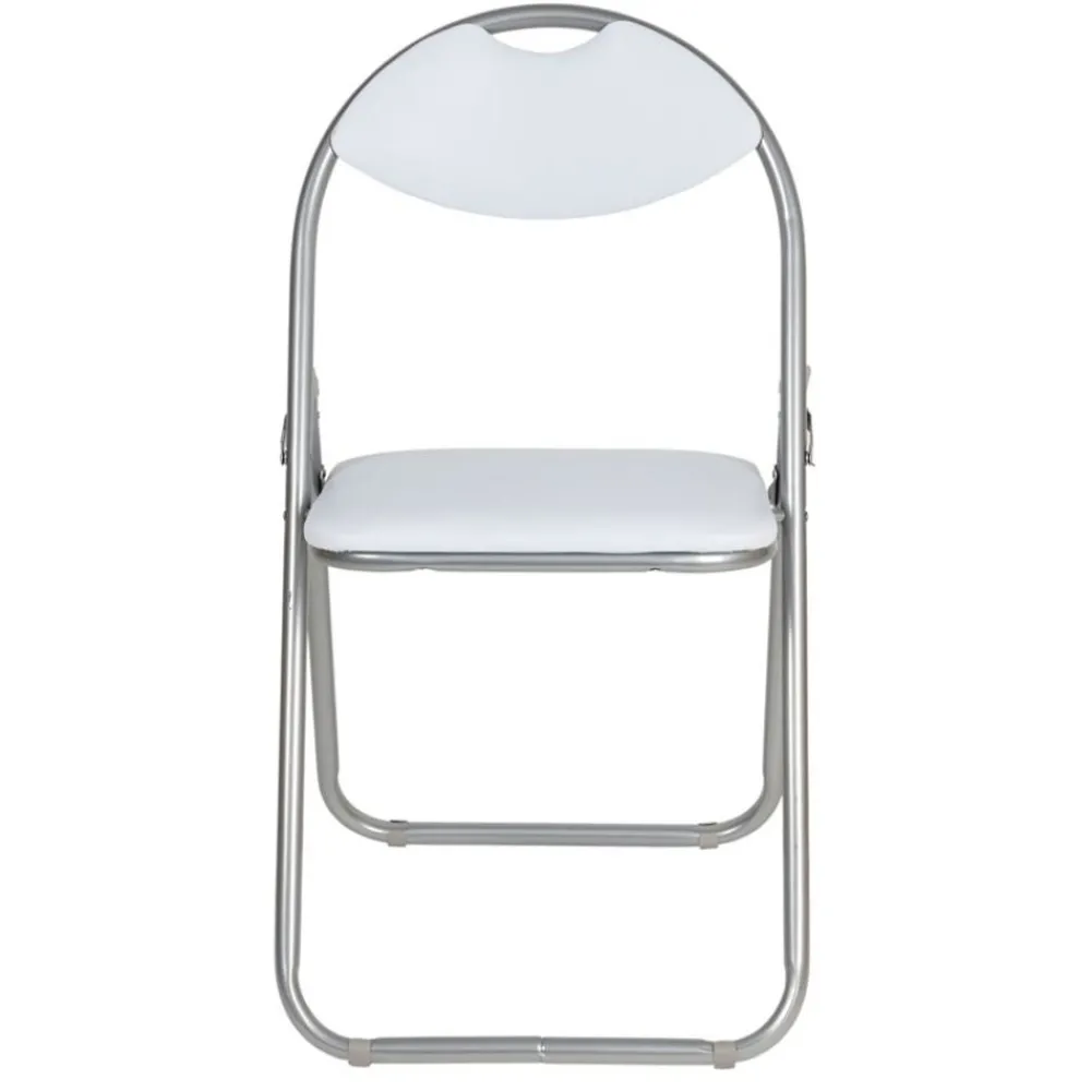 TP Sitzmöbel^Metall-Klappstuhl Mit Kunststoffpolster Silber/Weis