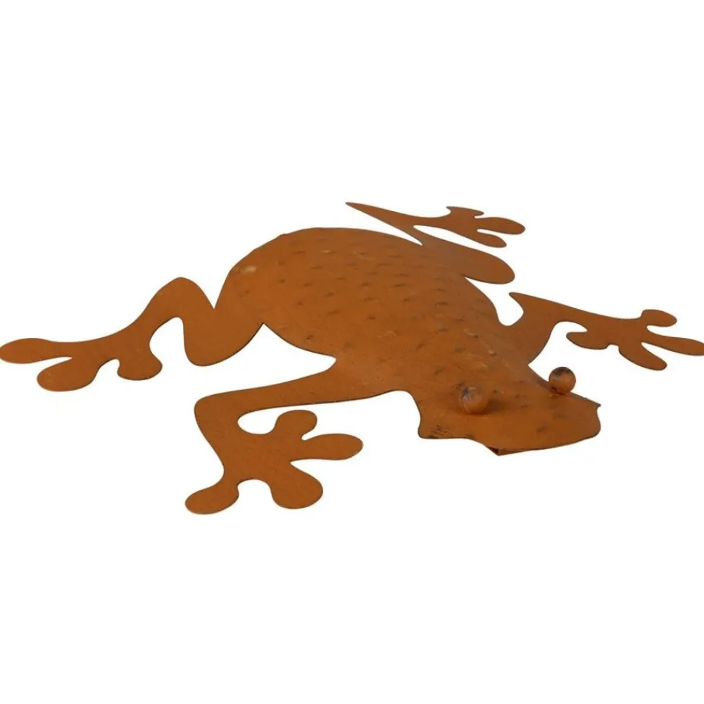 TP Gartenfiguren^Metall-Wanddeko Frosch Rusty 32X30Cm Rostbraun