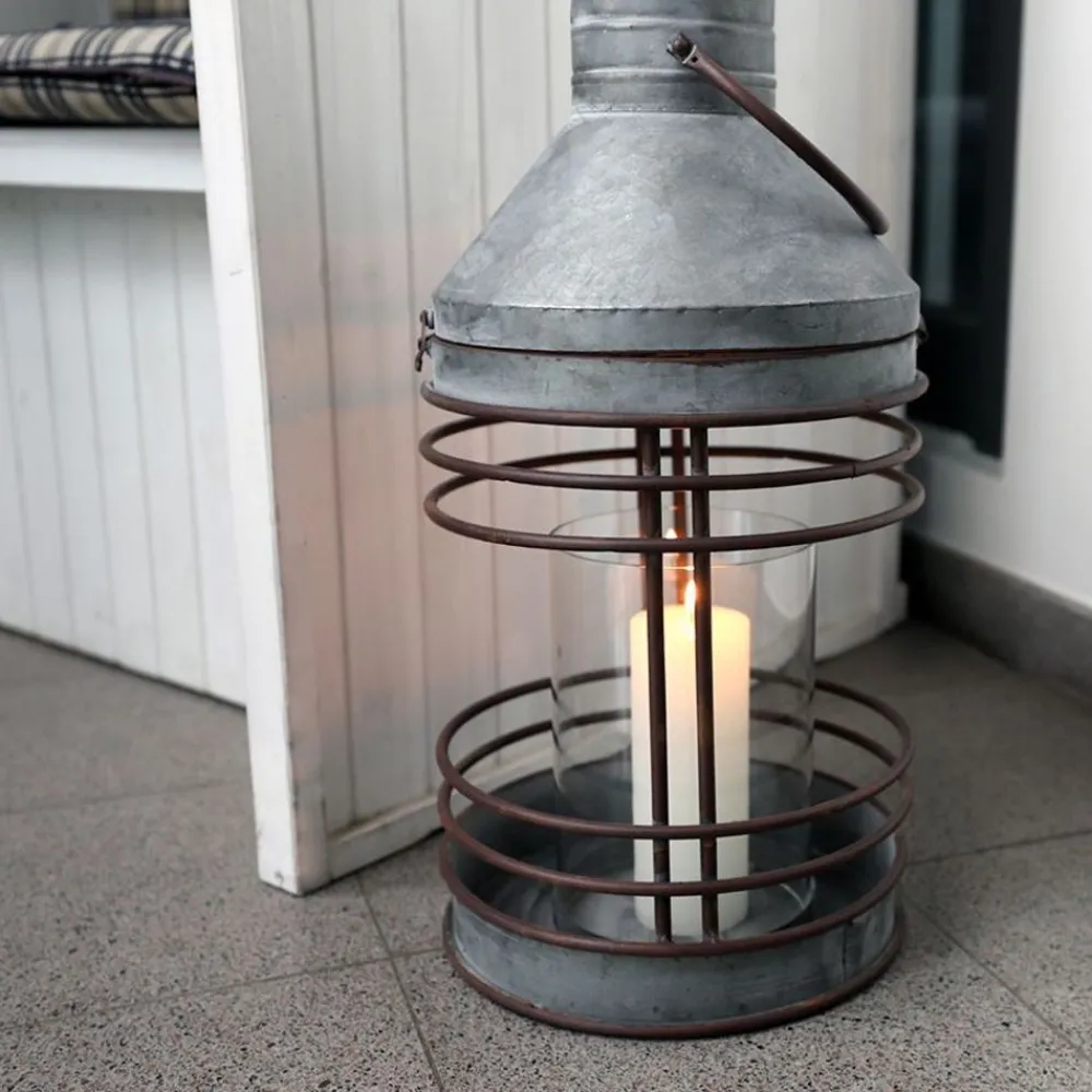 TP Laternen Und Kerzenhalter^Outdoor-Laterne Aus Zink Mit Glaseinsatz 51,5Cm