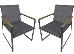 Sunny Moments Gartenstühle^Outdoor-Loungesessel Aus Metall Mit Textilbespannung 2Er-Set