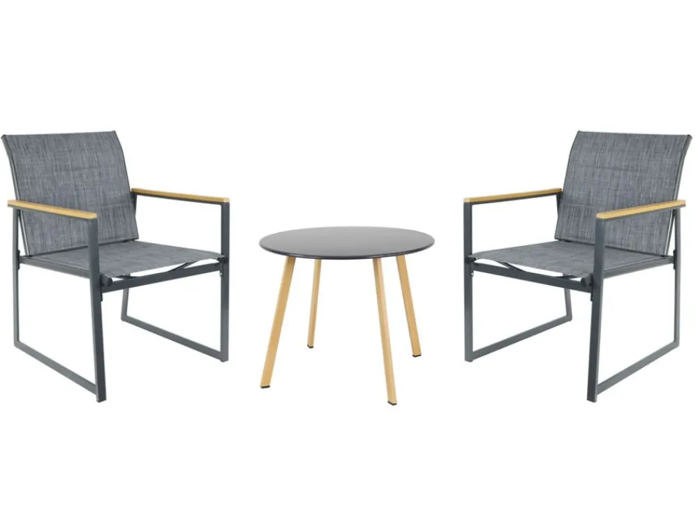 Sunny Moments Gartenstühle^Outdoor-Loungesessel Aus Metall Mit Textilbespannung 2Er-Set