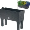 Prosperplast Hochbeete^Polyrattan-Blumenbank Mit Bewasserung 60X24,5Cm Anthrazit